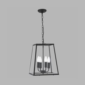 Searchlight Lanterns - luster - 29 x 29 x 88 cm - mat zwart