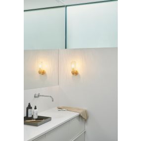 Nordlux Tutan - wandlamp - 9 x 23 x 15 cm - IP44 - goud