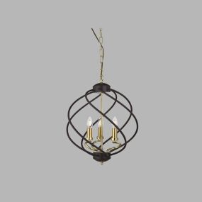 Searchlight Flow - hanglamp - Ø 42 x 150 cm - mat zwart