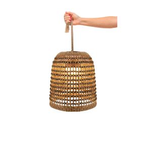New Garden Positano - hanglamp met oplaadbare lichtbron en afstandsbediening - 9W dimbare LED incl. - Ø33 x 335 cm - IP54 - bruin