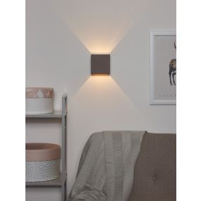 Lucide Gipsy Kubus - wandverlichting - 11,5 x 11,5 x 11,5 cm - taupe