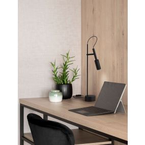 Nova Luce Joy - tafellamp met schakelaar - Ø 10,5 x 54,5 cm - 7W LED incl. zandzwart