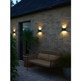 Nordlux Milda - buiten wandverlichting met 2 regelbare lichtbundels - 13,5 x 11,8 x 10 cm - 4,9W LED incl. - IP44 - zwart