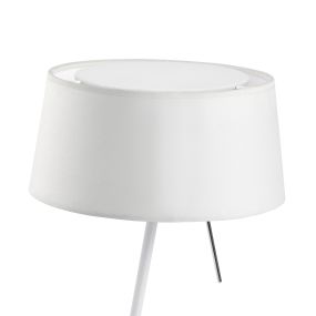 Faro Hotel - tafellamp - Ø39 x 37 cm - chroom en wit
