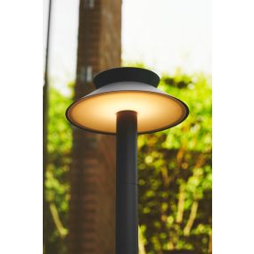 Nordlux Justina - tuinpaal op zonne-energie met bewegingsmelder op piek - Ø 23 x 60 cm - 5W LED incl. - IP44 - antraciet