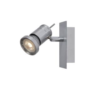 Lucide Twinny - opbouwspot - 12 x 7 x 11 cm - 4,5W dimbare LED incl. - satijn chroom