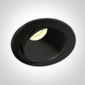 ONE Light COB Recessed Spots Adjustable LED - inbouwspot - Ø 106 mm, 92 mm inbouwmaat - 8W dimbare LED incl. - IP54 - zwart