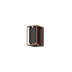 Konstsmide Vale - buiten wandlamp - 12 x 15 x 20 cm - IP44 - zwart en koper