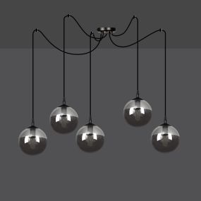 Emibig Gigi 5 - hanglamp - 14 x 200 cm - zwart