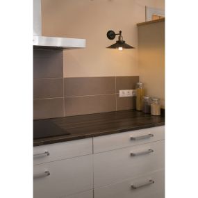 Faro Marlin - wandverlichting - 30 x 32 x 21 cm - zwart en satijn goud