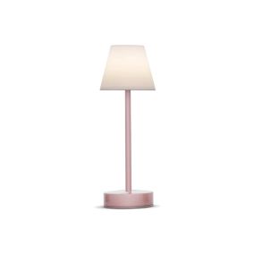 New Garden Lola Slim 30 - oplaadbare tafellamp met touch dimmer - Ø 11 x 32 cm - 1,9W dimbare LED incl. - IP44 - rose - witte lichtkleur