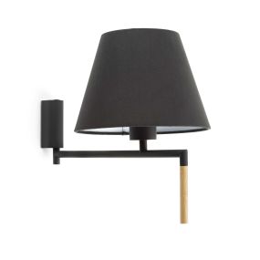 Faro Ron - wandverlichting met schakelaar - 22 x 37,5 x 21 cm - donkergrijs en zwart