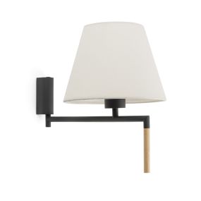 Faro Ron - wandverlichting met schakelaar - 22 x 37,5 x 21 cm - donkergrijs en beige