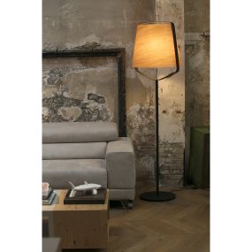 Faro Stood - staanlamp - 182 cm - zwart en bruin