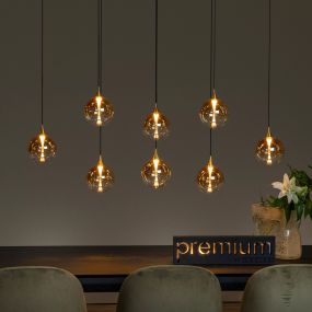 Lucide Gisela - hanglamp - 140 x 40 x 150 cm - 8 x 3,9W  dimbare LED incl. - amber