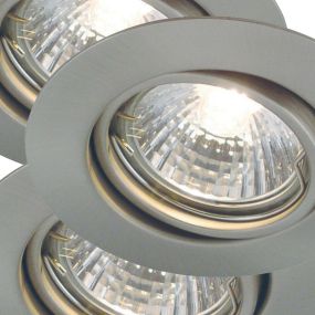 Nordlux Triton - set van 3 - Ø 90 mm, Ø 75 mm inbouwmaat - IP23 - geborsteld staal
