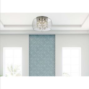 Searchlight Bathroom - plafondlamp badkamer - Ø 28 x 20 cm - IP44 - chroom