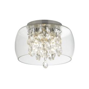 Searchlight Bathroom - plafondlamp badkamer - Ø 28 x 20 cm - IP44 - chroom