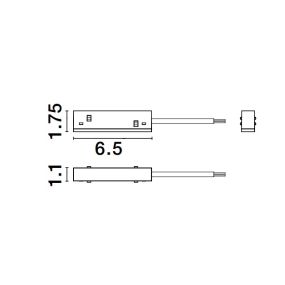 Nova Luce Ultra Slim - DALI voedingsconnector - verbinding tussen rail en driver - zwart
