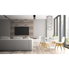 Searchlight Hallway - hanglamp - Ø 39 x 80 cm - chroom en transparant
