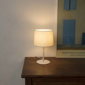 Faro Conga - tafellamp - Ø 21,5 x 44,5 cm - wit en beige
