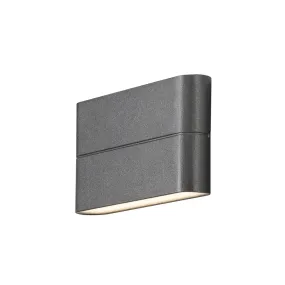 Konstsmide Chieri - buiten wandlamp - 17 x 3 x 9 cm - 12W LED incl. - IP54 - antraciet