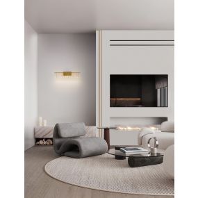 Nova Luce Stellar - wandlamp - 67 x 20 x 10 cm - 11W dimbare LED incl. - goud