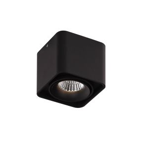Dobac Batumi Single Head - opbouwspot 1L - 10 x 10 x 9 cm - 8W LED incl. - zwart