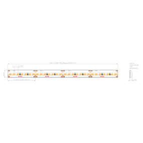 KLUS LED strip - 1cm breed, 500cm lengte - 24Vdc - dimbaar - 9,1W LED per meter - 266 LEDs per meter - IP65 - 4000K
