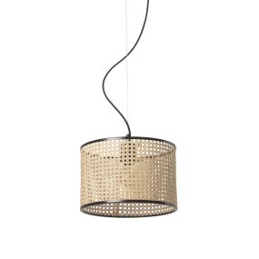 Faro Mambo - hanglamp - Ø 32 x 21 cm - lichtbruin en zwart