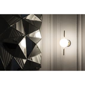 Faro Le Vita - wandverlichting - 14 x 19 x 40 cm - 6W LED incl. - glanzend goud