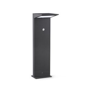 Faro Soleil - tuinpaal op zonne-energie met bewegingsmelder - 16,5 x 14 x 51 cm - 2W LED incl. - IP54 - donkergrijs