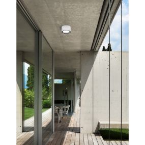 Nova Luce Focus - buiten plafondlamp - Ø 10 x 6,5 cm - IP54 - wit
