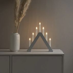 Konstsmide kerstverlichting - houten kerst kandelaar - 31 x 5 x 34 cm - wit