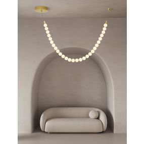 Nova Luce Perla - hanglamp - 116 x 81 cm - 48W dimbare LED incl. - goud