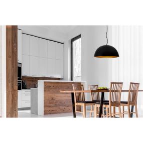 Nova Luce Leo - hanglamp - Ø 40 x 140 cm - zwart en goud