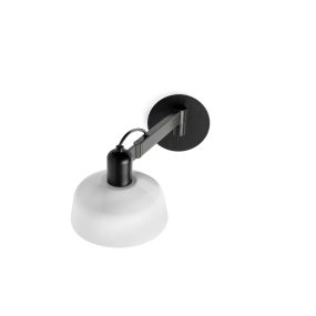 Faro Tatawin - wandlamp - Ø 18,4 x 38 x 15 cm - satijnzwart en glanswit