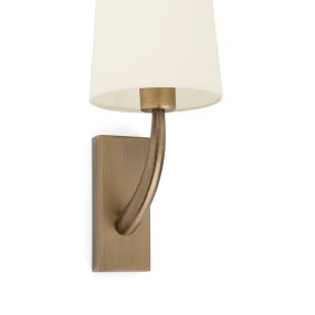 Faro Rem - wandverlichting - 16,5 x 21 x 47 cm - beige en oud goud