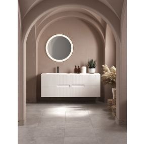 Nova Luce Ural - spiegel met verlichting - Ø 60 x 3,5 cm - 20W LED incl. - IP44 - zandzwart en wit