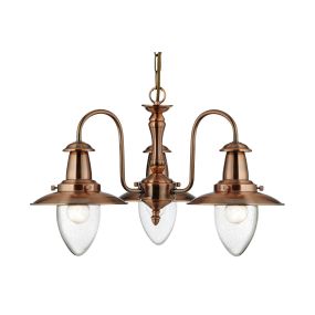 Searchlight Fisherman - luster - Ø 52 x 86 cm - koper