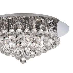 Searchlight Hanna - plafondverlichting - Ø 45 x 19,5 cm - chroom en transparant