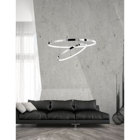 Nova Luce Aria - hanglamp - Ø 60 x 120 cm - 85W dimbare LED incl. - chroom