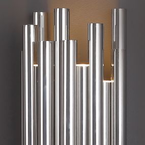Maxlight Organic - wandverlichting - 10 x 19 x 43 cm - 8 x 1W LED incl. - chroom