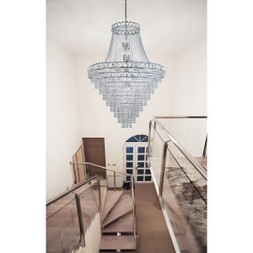 Searchlight Louis Philipe - luster - Ø 100 x 195 cm - chroom