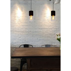 Lucide Zino - hanglamp - Ø 10 x 153 cm - zwart gerookt