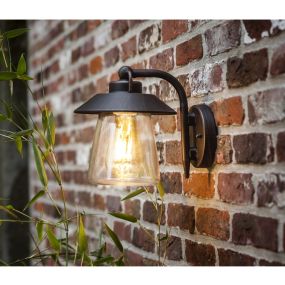 Lutec Cate - buiten wandlamp - 17 x 22 x 20 cm -  IP44 - antiek zwart
