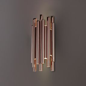 Maxlight Organic - wandverlichting - 10 x 19 x 43 cm - 8 x 1W LED incl. - koper
