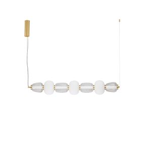 Nova Luce Movil - hanglamp - 110 x 125 x 17 cm - 42W dimbare LED incl. - goud, helder en opaal