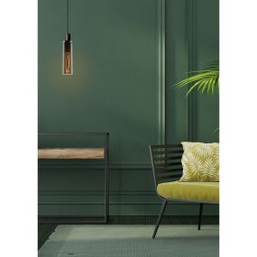 Lucide Orlando - hanglamp - Ø 10 x 170 cm - rookgrijs en zwart