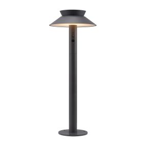 Nordlux Justina - tuinpaal op zonne-energie met bewegingsmelder op piek - Ø 23 x 60 cm - 5W LED incl. - IP44 - antraciet